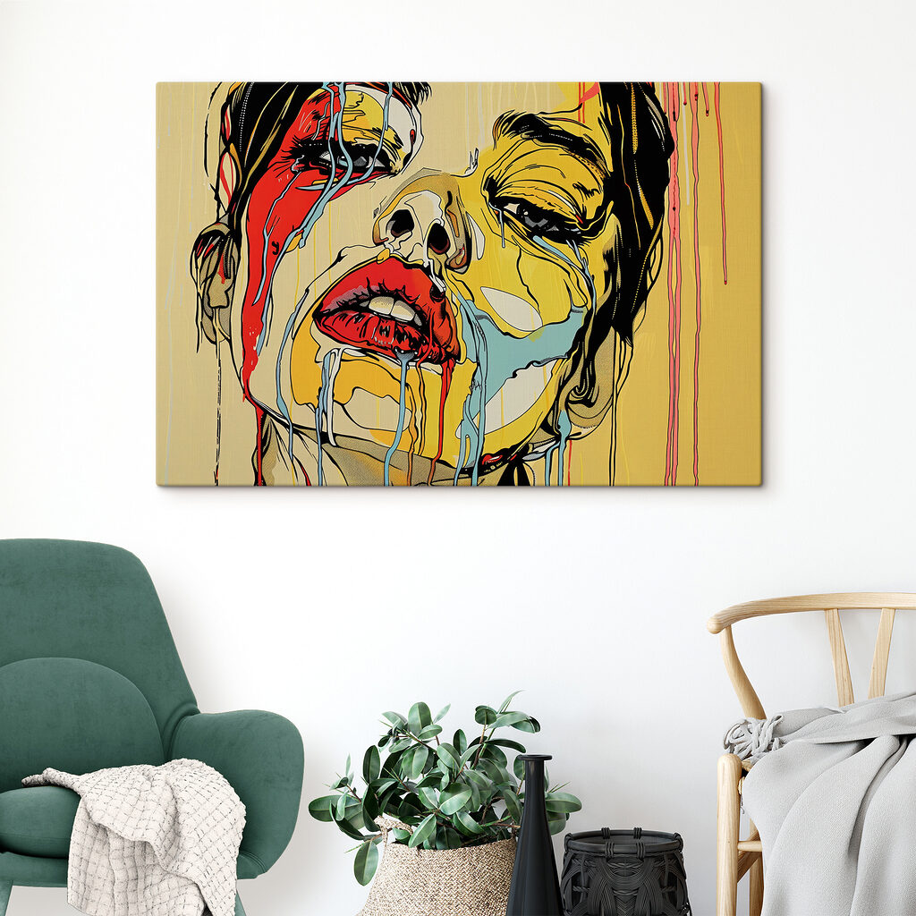 Painting of a woman crying