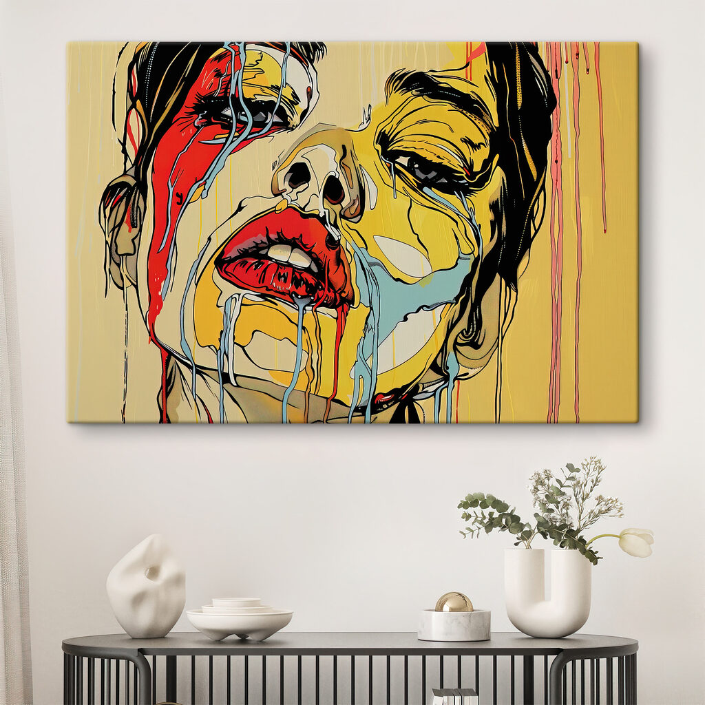 Painting of a woman crying