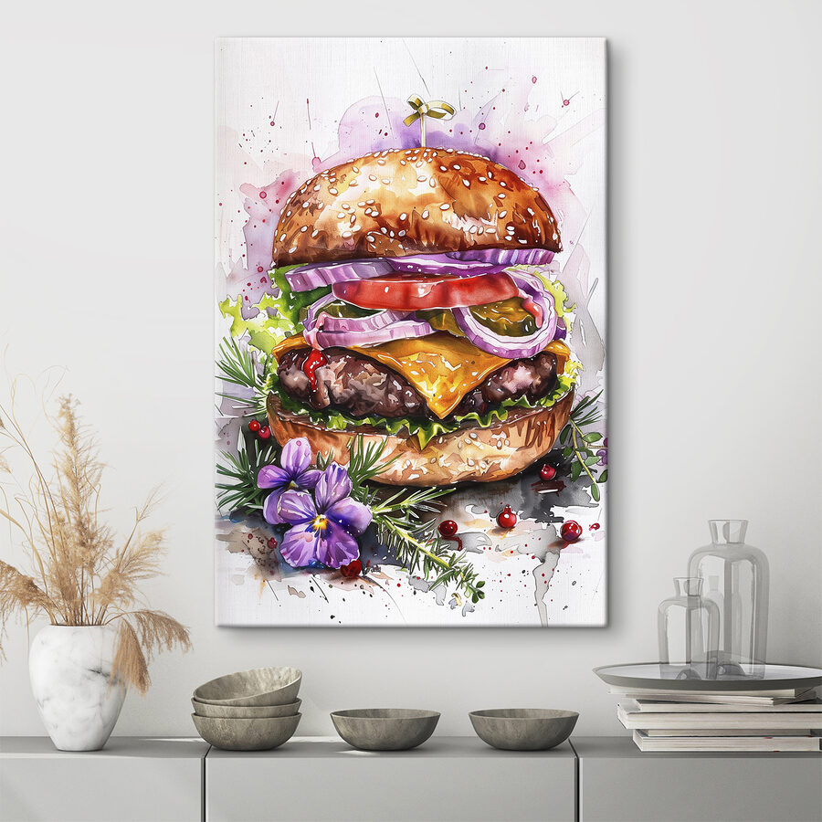 Acuarelă a unui burger