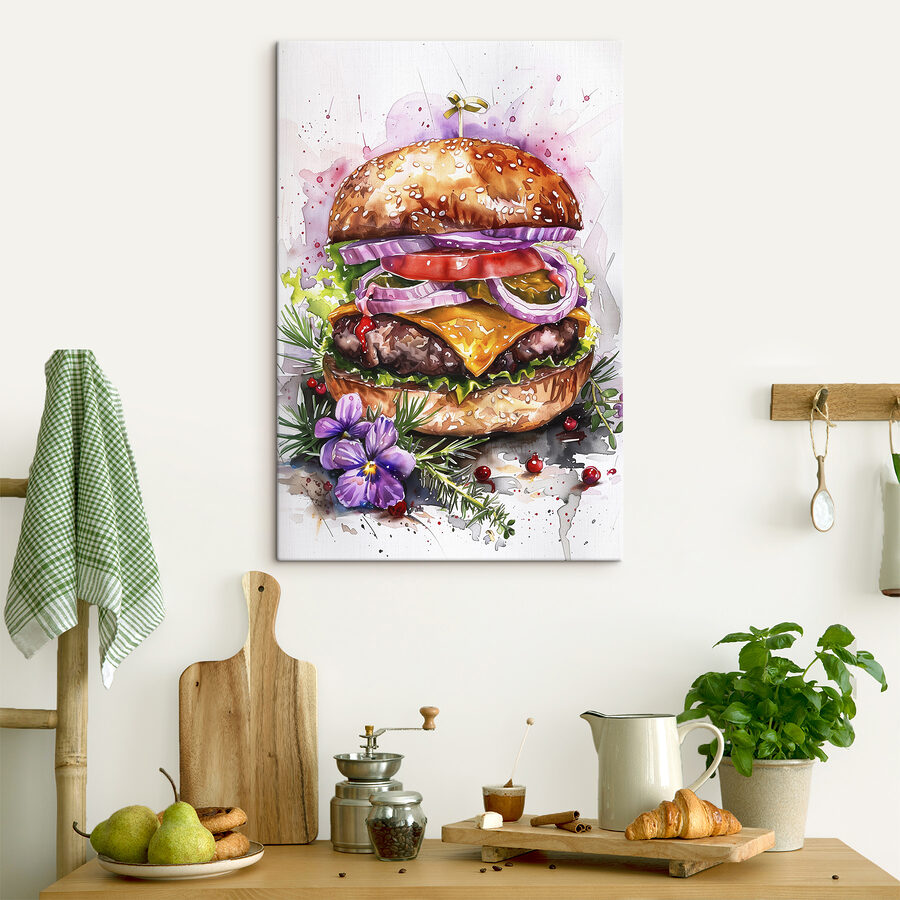 Acuarelă a unui burger