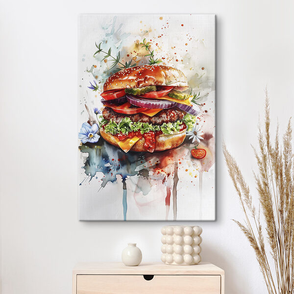 Acuarelă a unui burger Acuarelă a unui burger