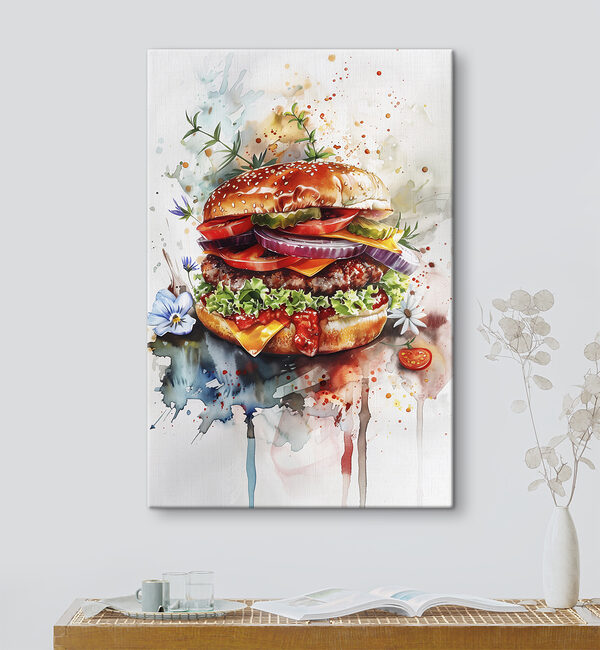 Acuarelă a unui burger Acuarelă a unui burger
