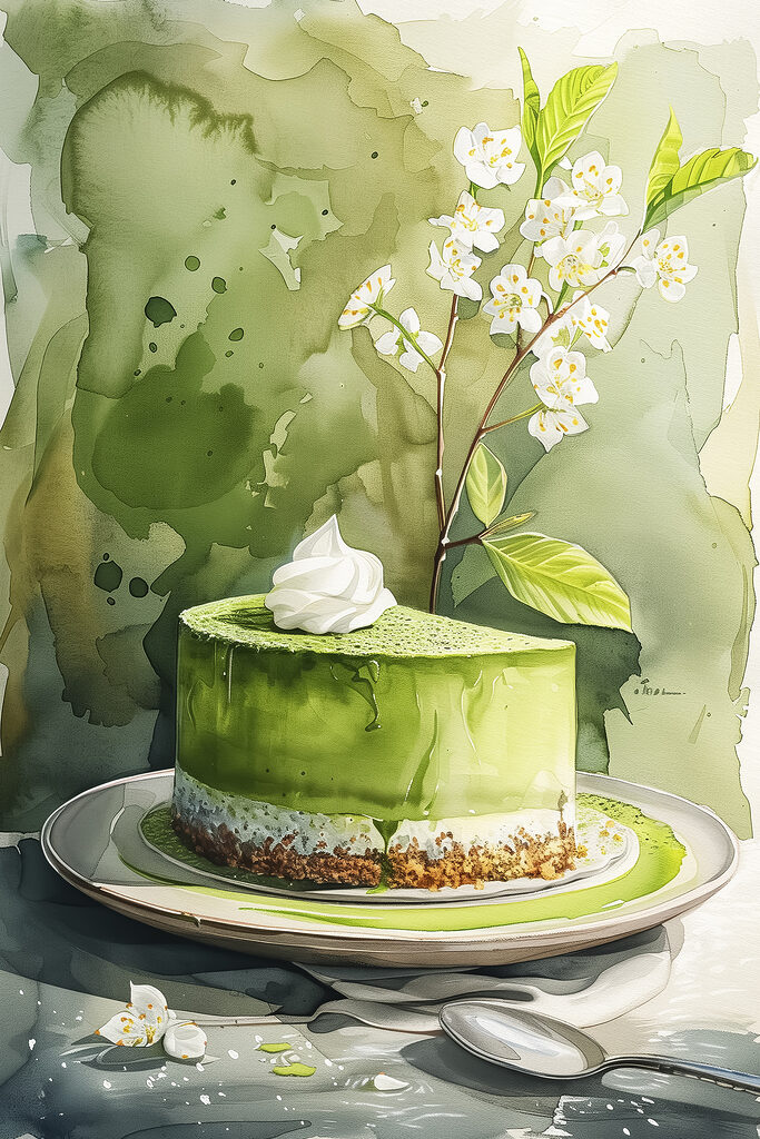 Watercolor painting of a cake