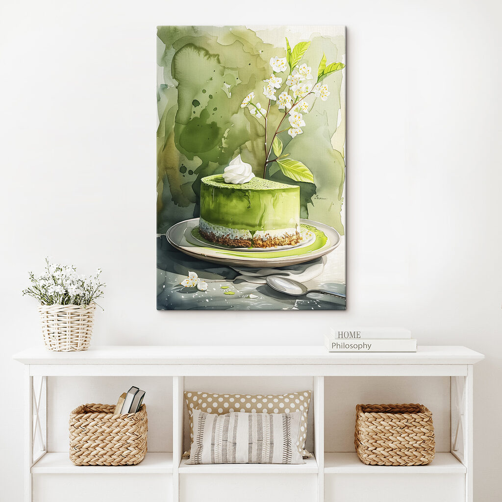 Watercolor painting of a cake