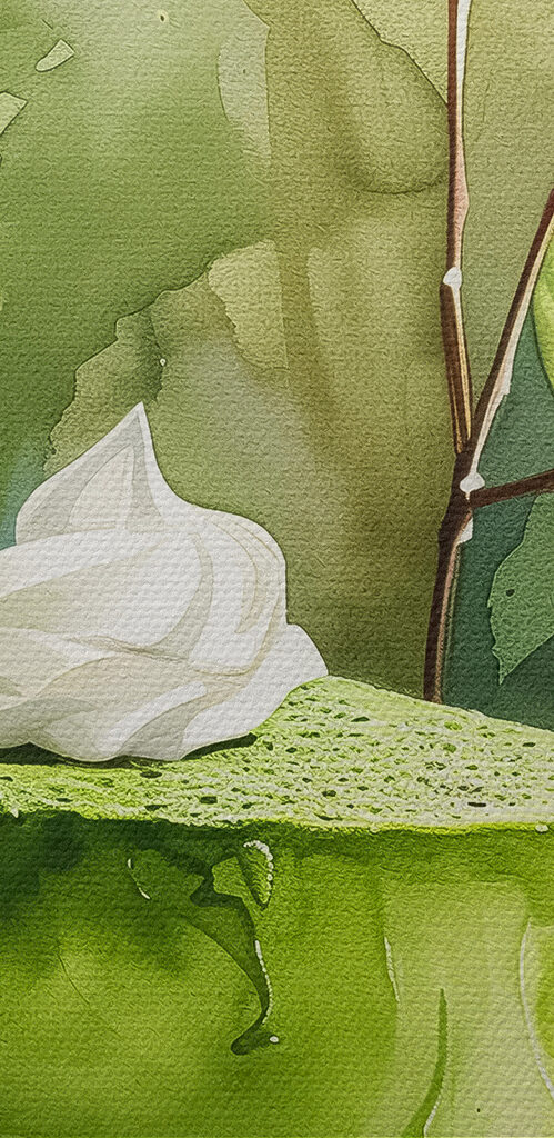 Watercolor painting of a cake