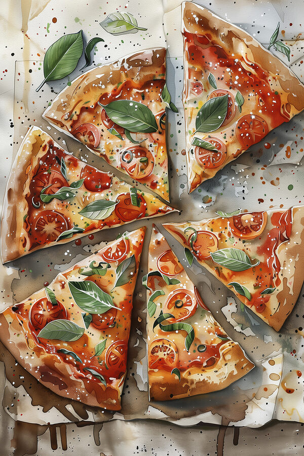 Pizza cu roșii și busuioc Pizza cu roșii și busuioc
