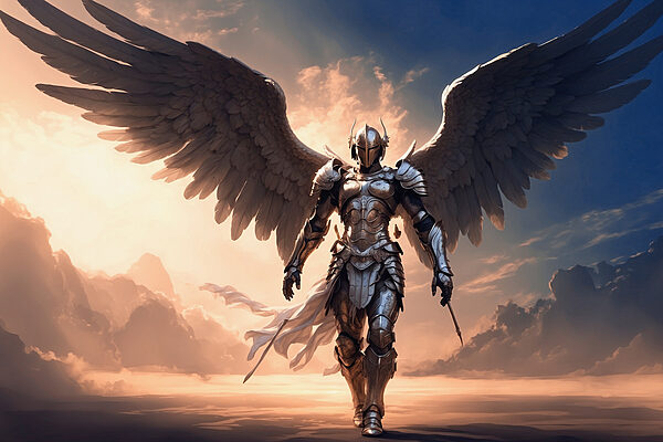 Person in armor with wings Person in armor with wings