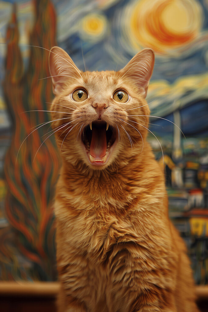 Cat with its mouth open Cat with its mouth open
