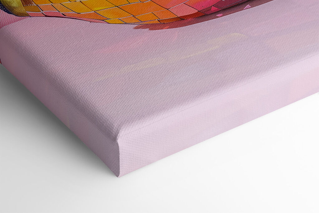 Colorful mirror banana on a pink background