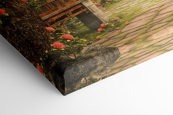 Garden with a gazebo and trees