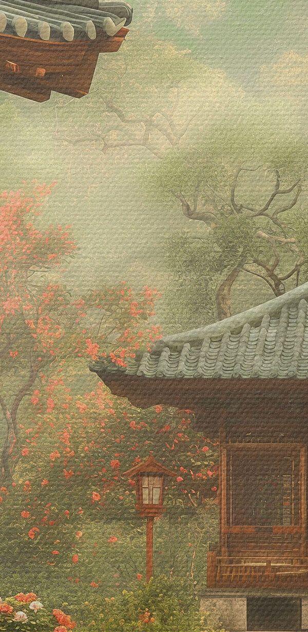 Garden with a gazebo and trees