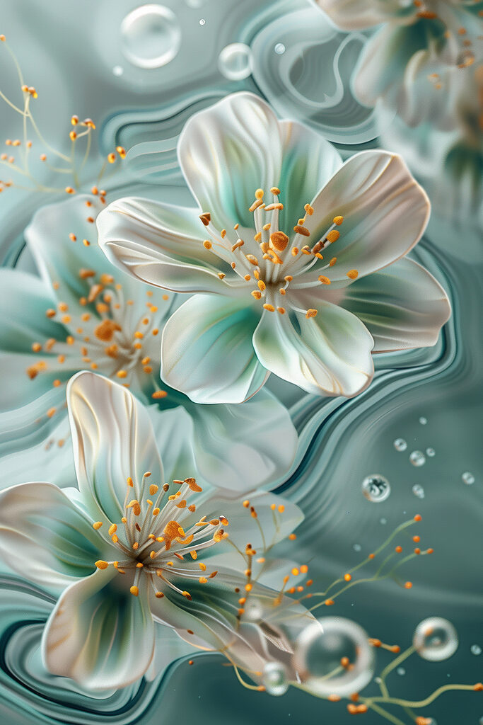 Delicate blooms in tranquil waters