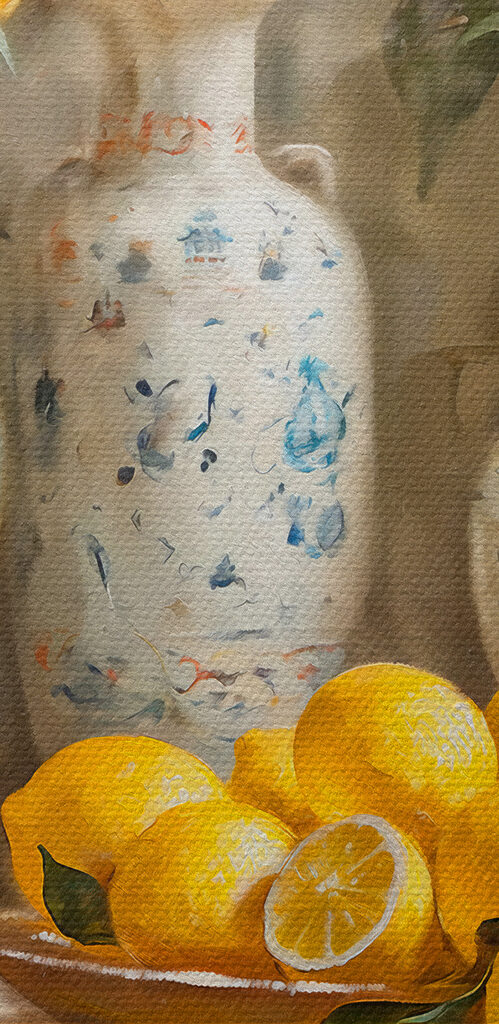 Pictura de lămâi și vaze pe o masă s39833pzvl 499x1024 - Pictura de lămâi și vaze pe o masă