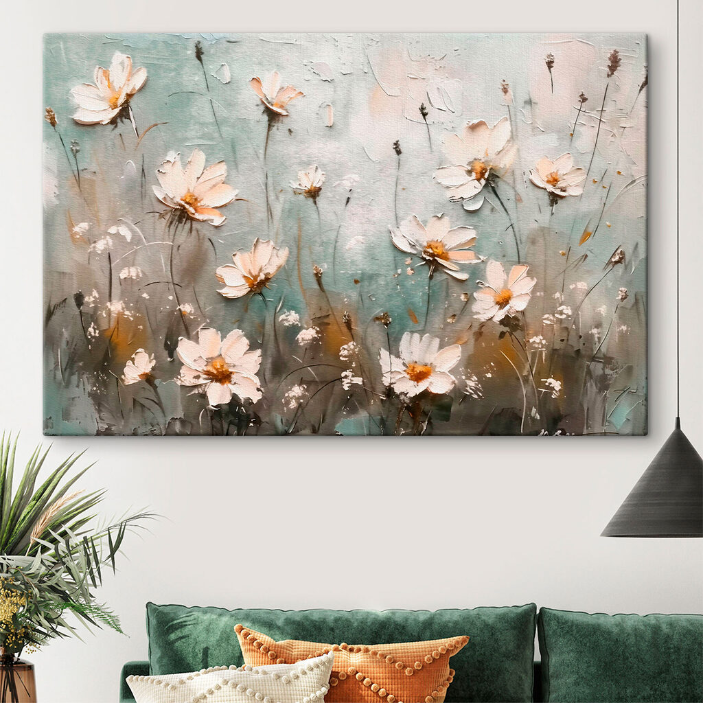 Painting of flowers on a wall