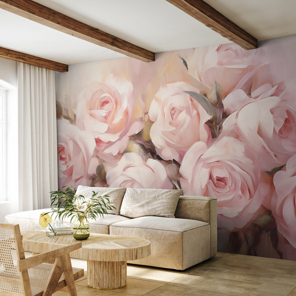 Painting of pink roses Painting of pink roses