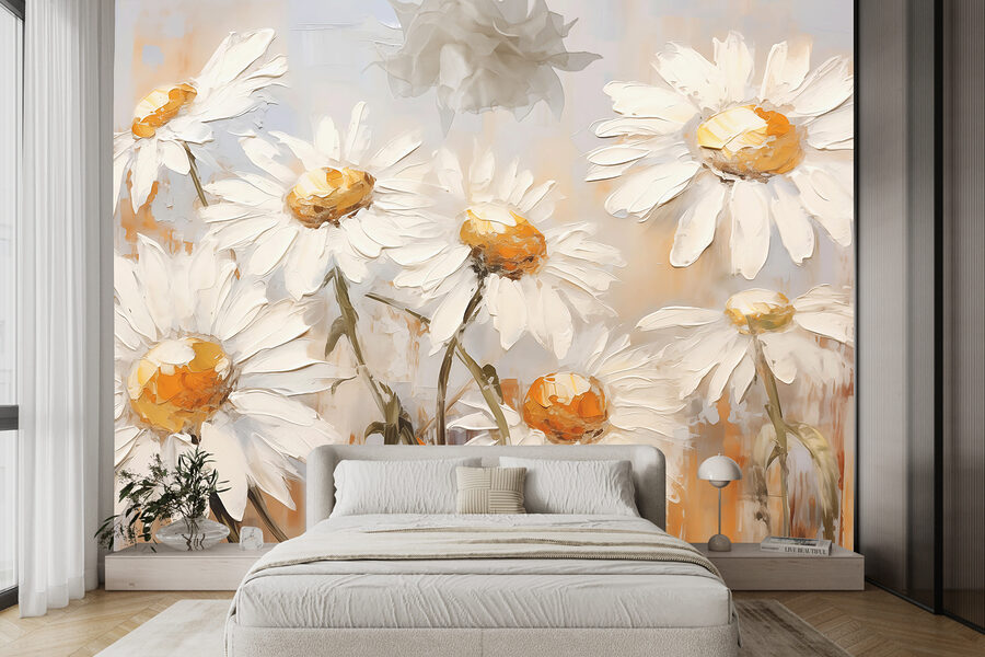 Pictura de flori albe