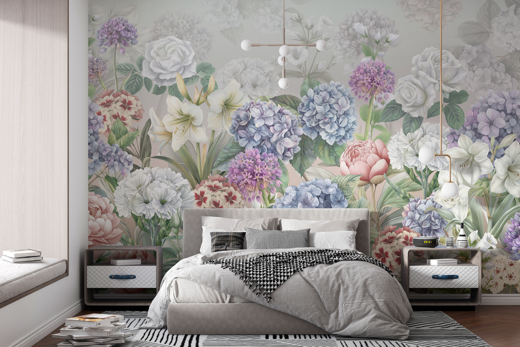 Group of flowers on a white background