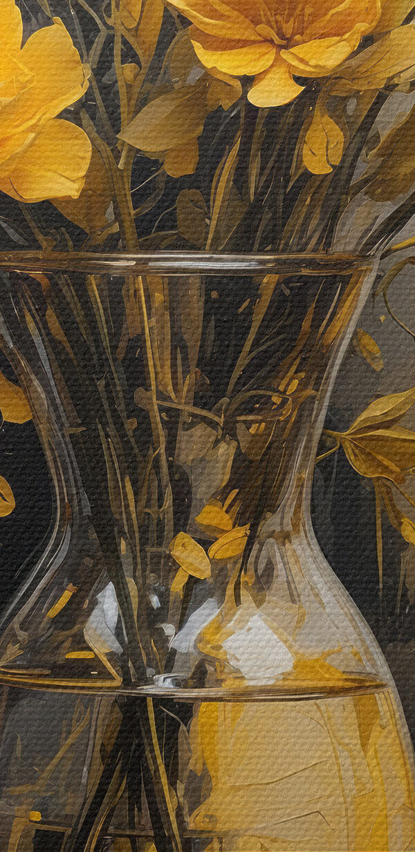 Vas cu flori galbene Vas cu flori galbene