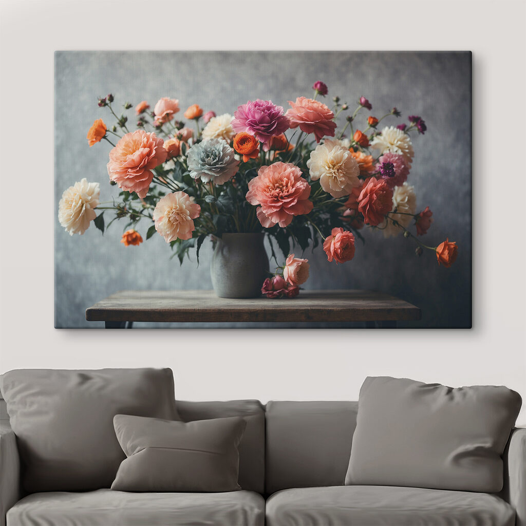 Vase of flowers on a table