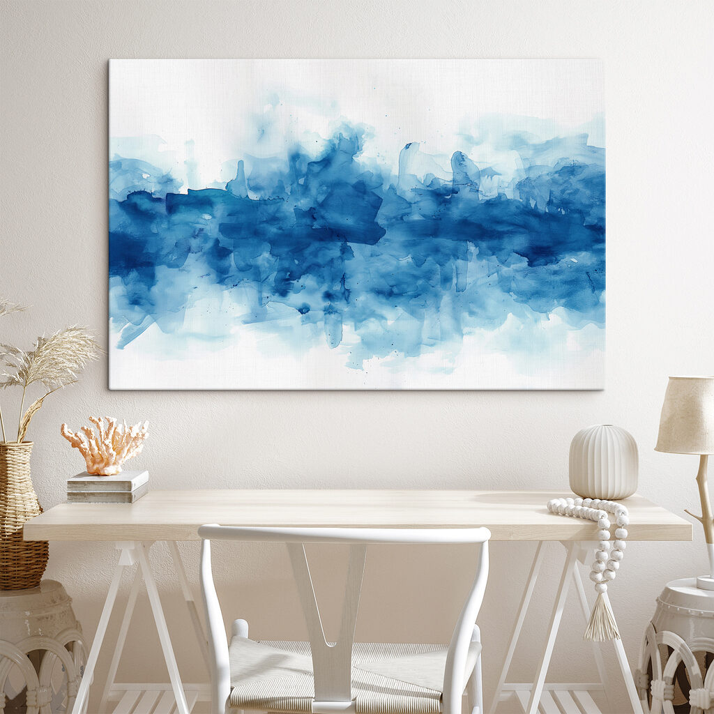 Blue and white watercolor