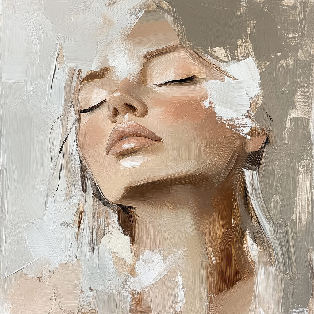 Woman with her eyes closed