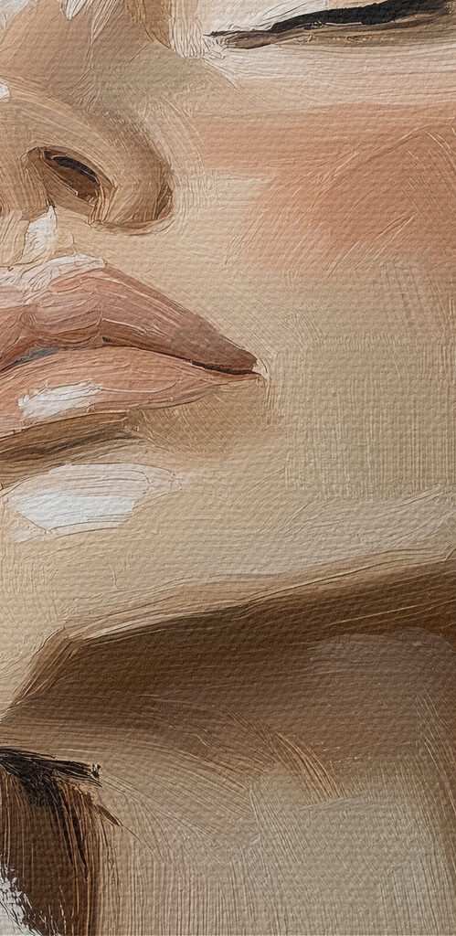 Woman with her eyes closed