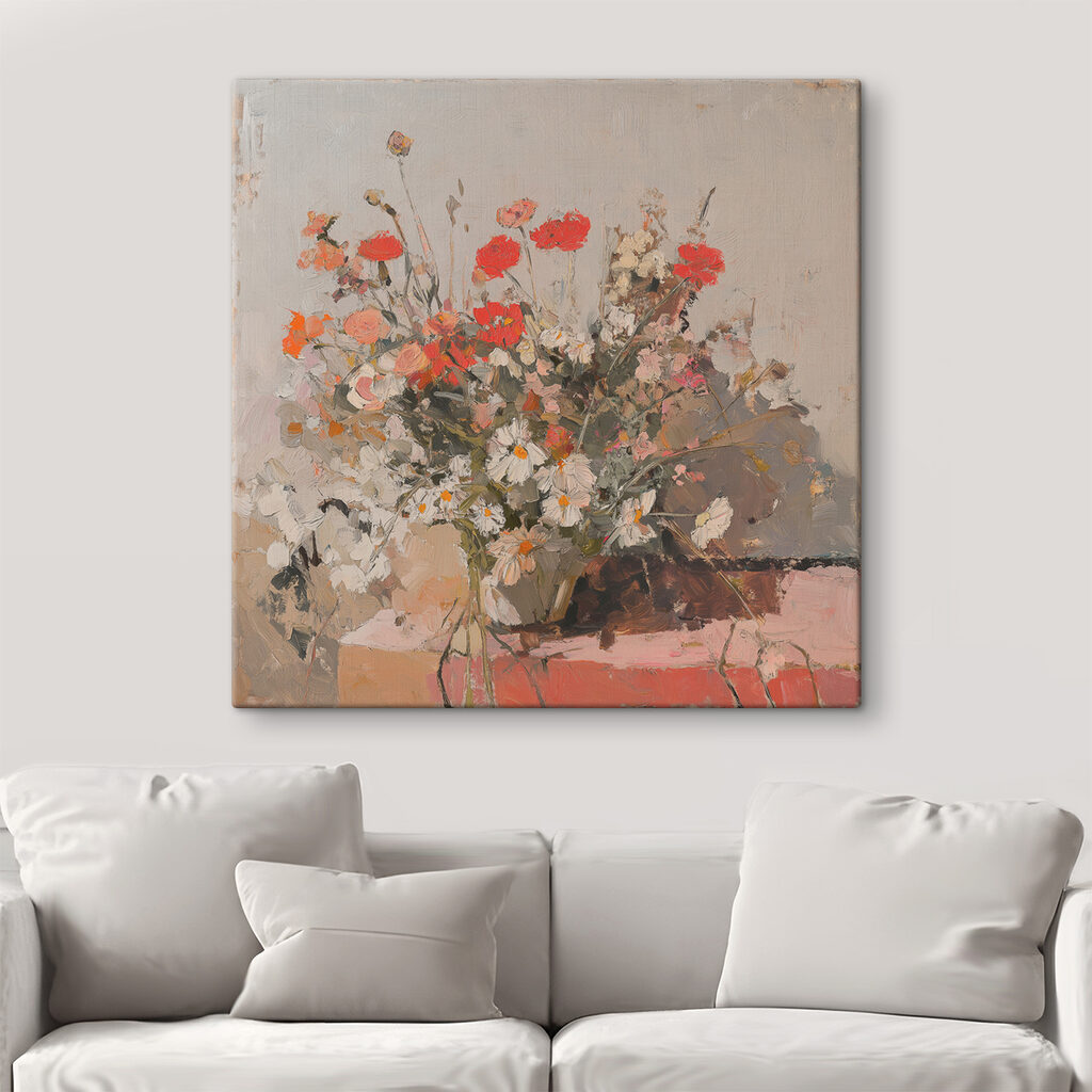Painting of flowers in a vase