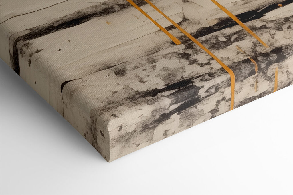 Black and orange paint on a yellow surface Black and orange paint on a yellow surface