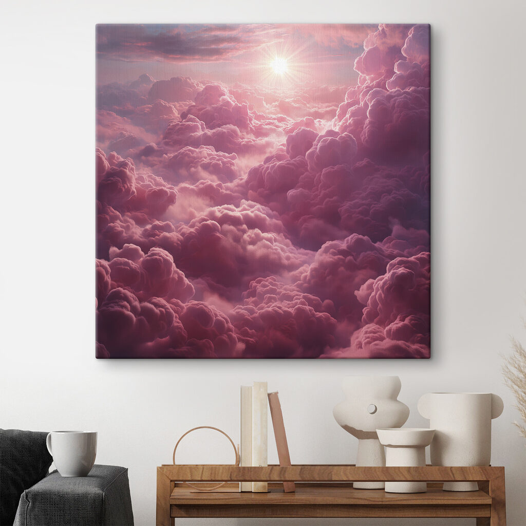 Pink clouds and the sun