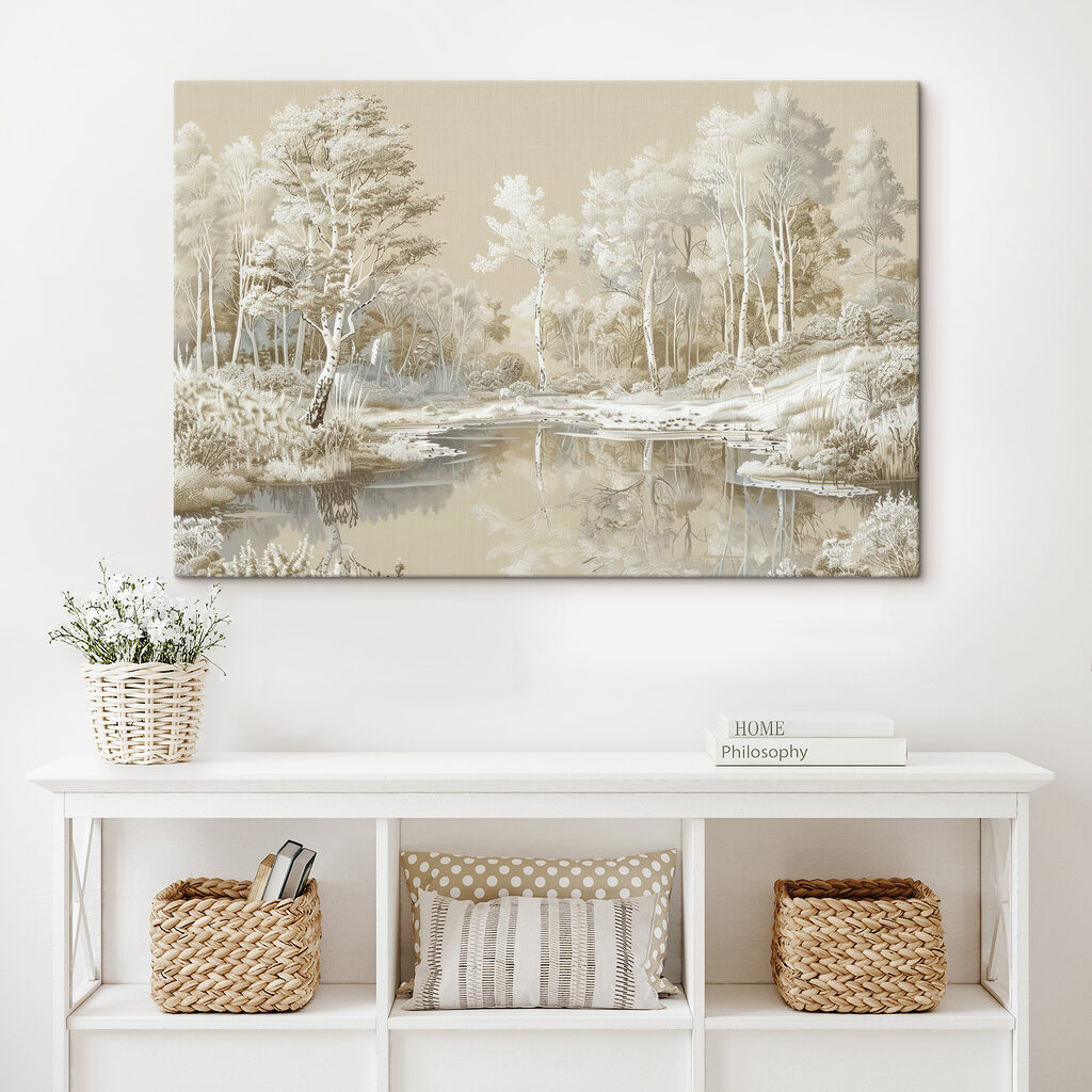 River with trees and snow