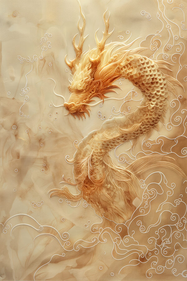 Dragon maiestuos în vârtej de nori. Dragon maiestuos în vârtej de nori.