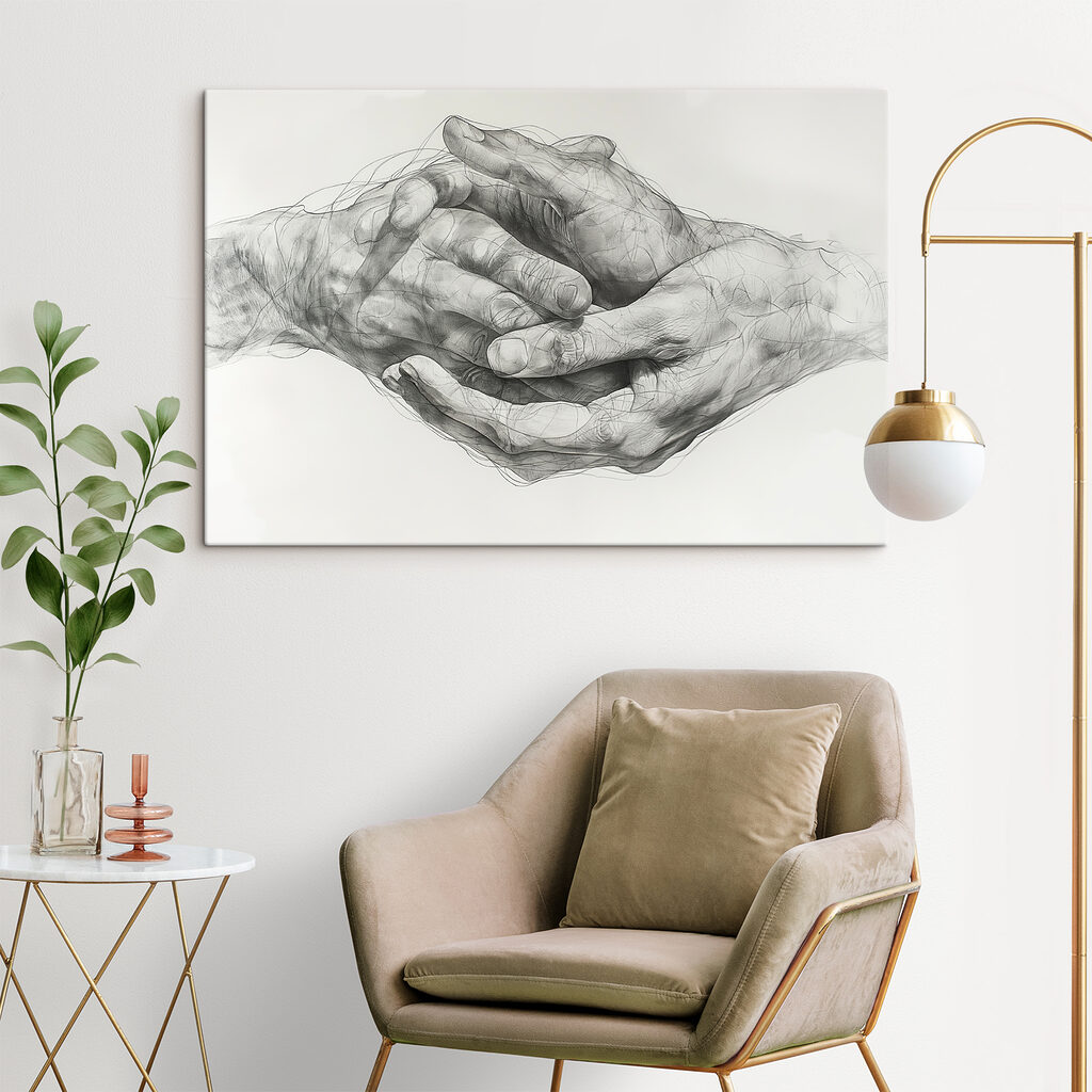 Drawing of two hands