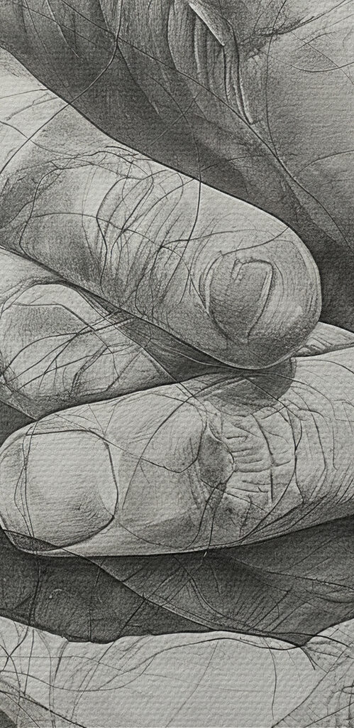 Drawing of two hands