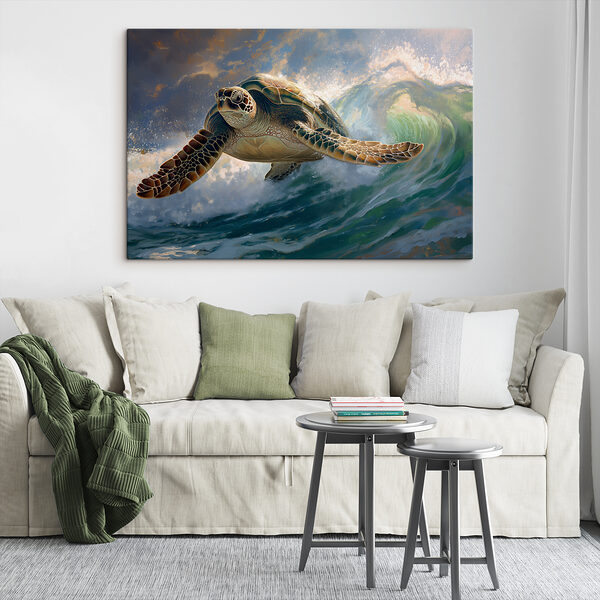 Țestoasă de mare înotând în ocean Țestoasă de mare înotând în ocean
