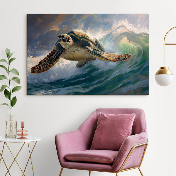 Țestoasă de mare înotând în ocean Țestoasă de mare înotând în ocean