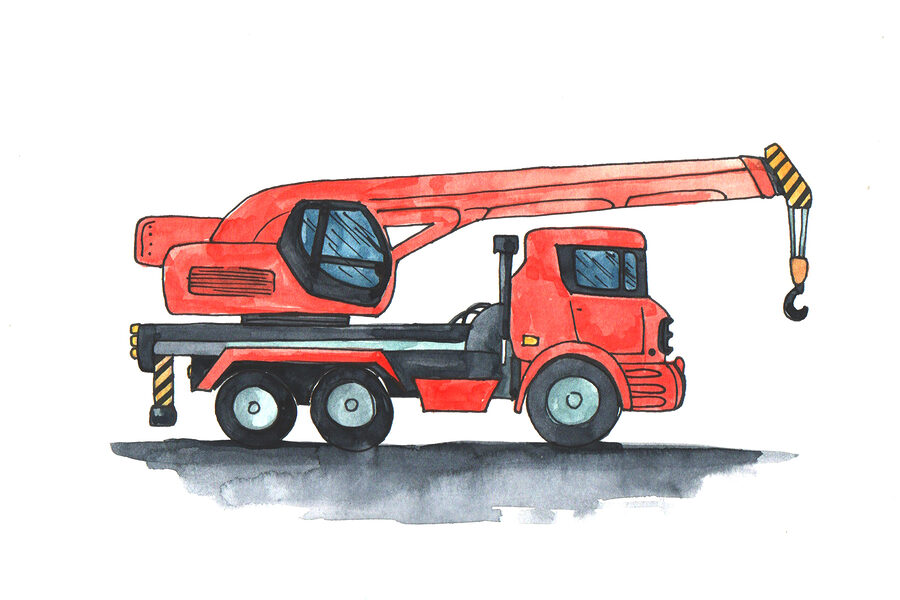 Tablouri Acuarelă a unui camion roșu - imagine 8