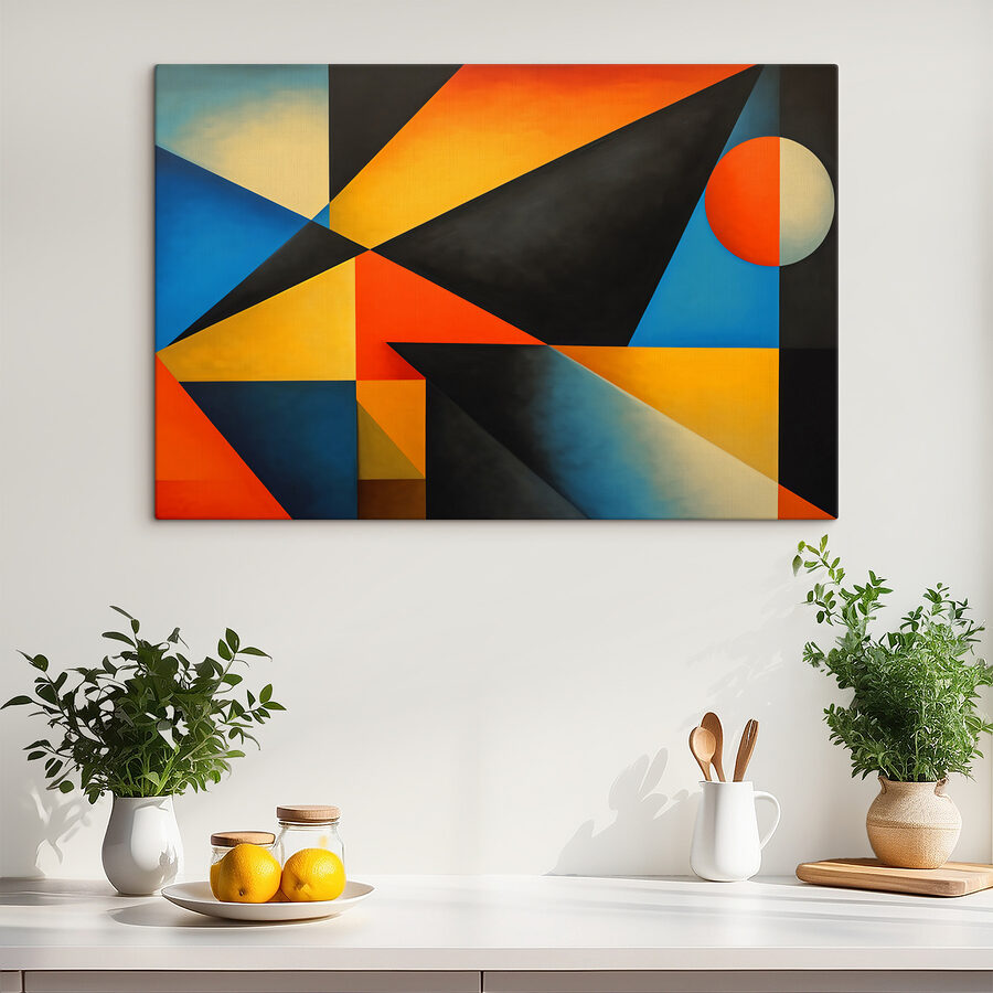 Piesă de artă colorată cu un cerc