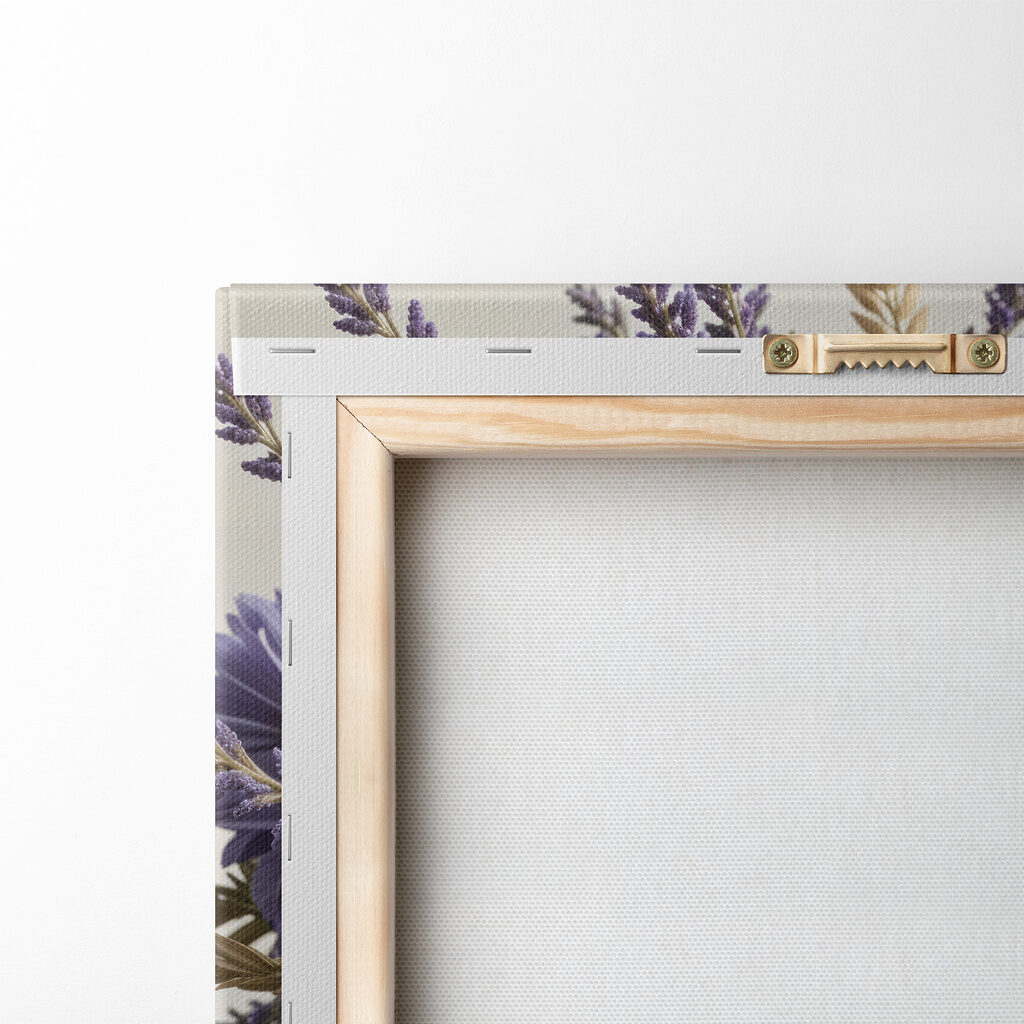 Bouquet of purple flowers and wheat