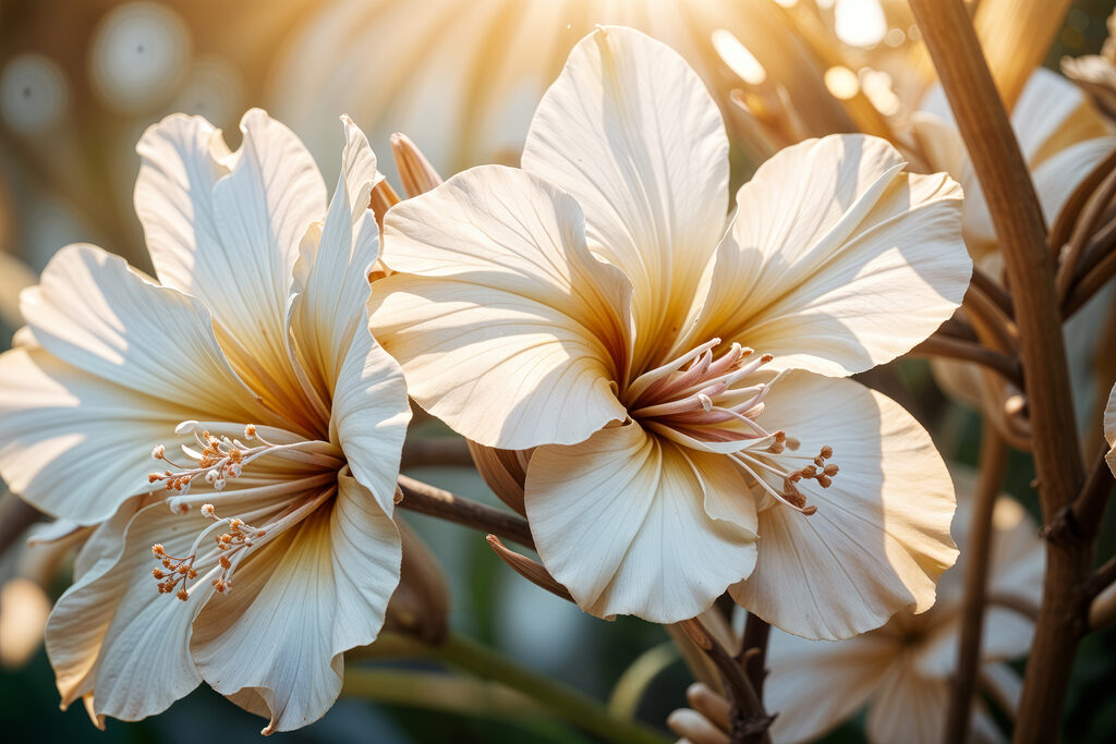 Elegant blooms in soft sunlight