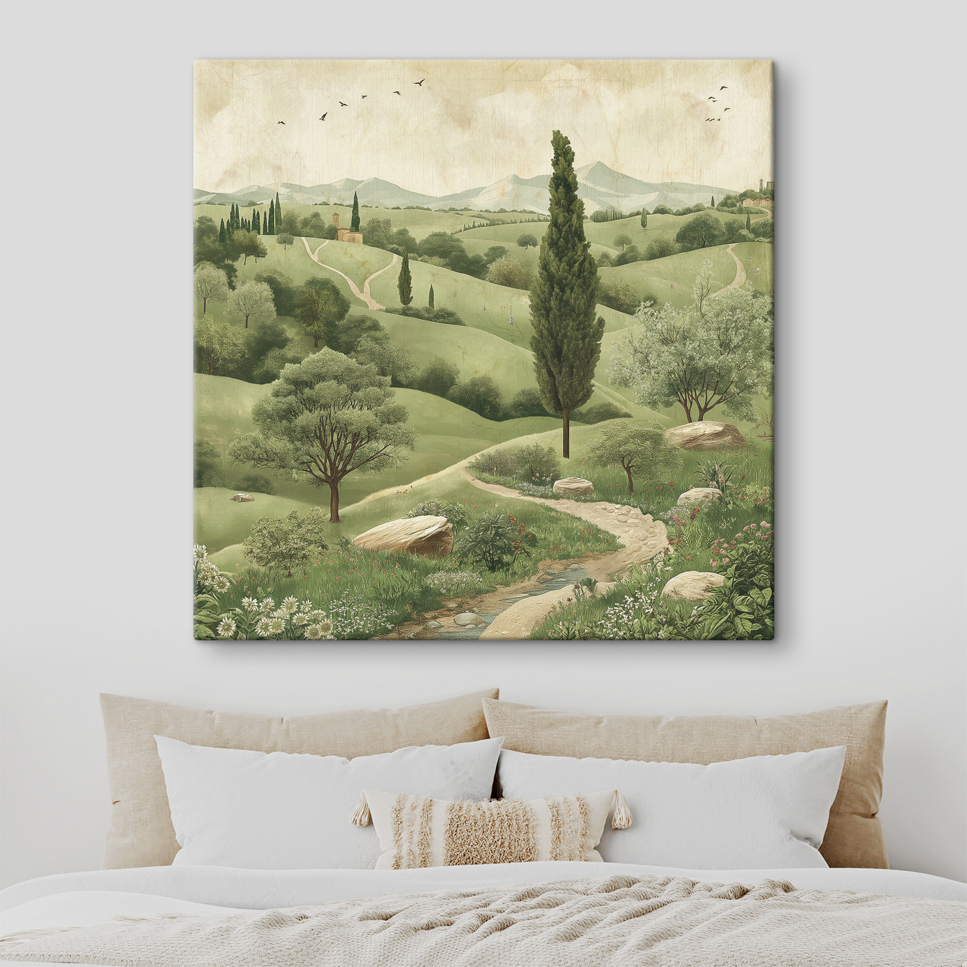 Landscape with trees and a road