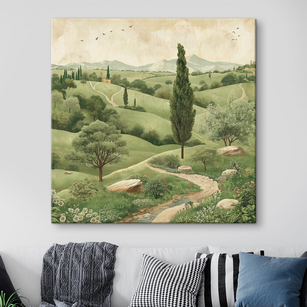 Landscape with trees and a road