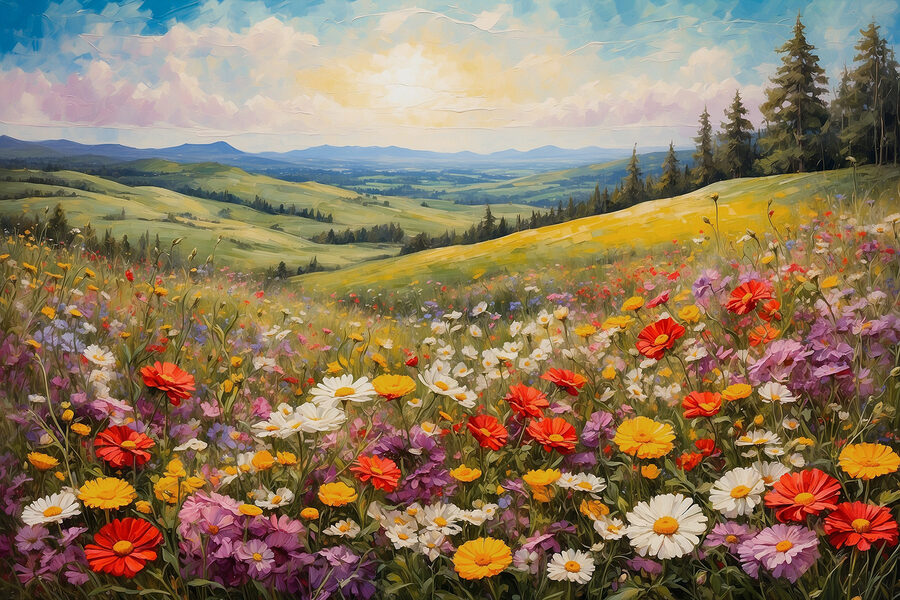 Câmp de flori colorate