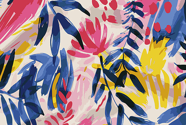 Model floral colorat cu frunze Model floral colorat cu frunze