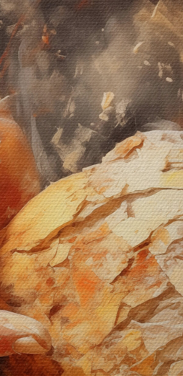 Pictura de mâini care țin o minge de pâine Pictura de mâini care țin o minge de pâine