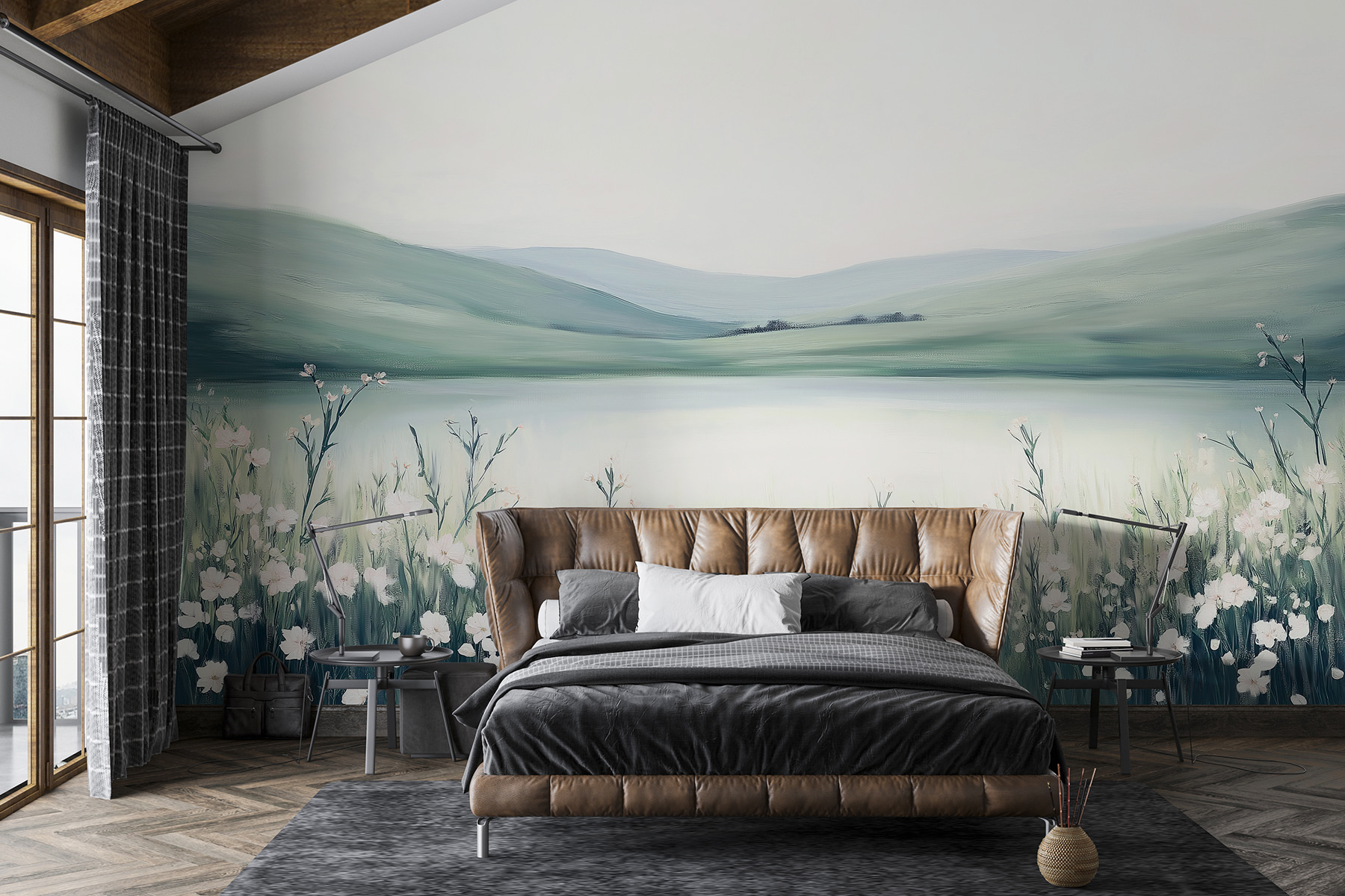 Painting of a field of flowers Painting of a field of flowers