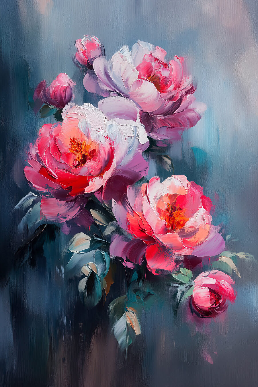 Pictura de flori roz