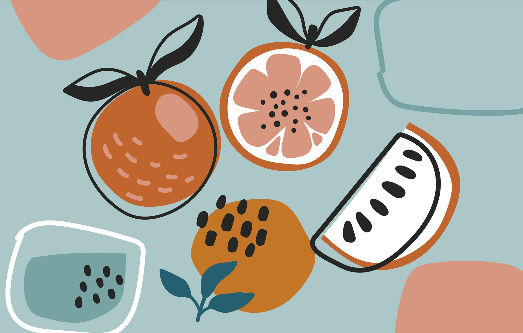 Group of oranges and a glass of water Group of oranges and a glass of water