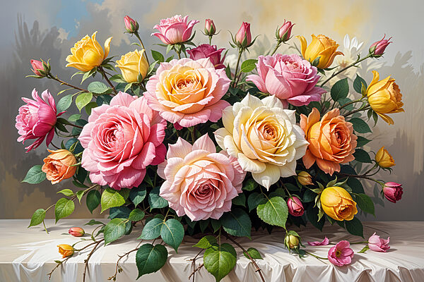 Buchet de flori pe o masă Buchet de flori pe o masă