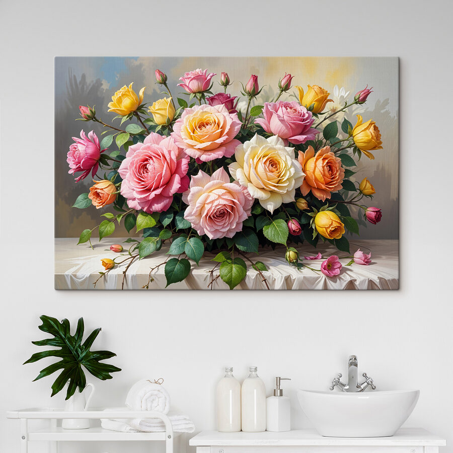 Buchet de flori pe o masă