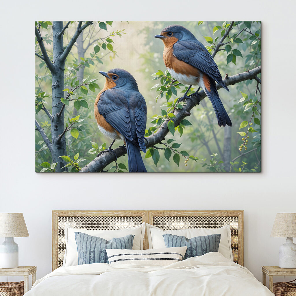 Two birds on a tree branch Two birds on a tree branch